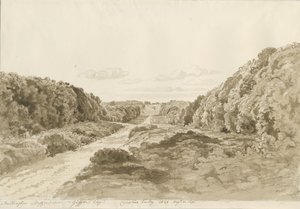 Chillington Hall: sepiateckning, 1820 av Cornelius Varley