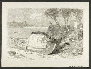 Shored båtar av Cornelius Varley