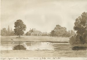 Somerford Hall: sepiateckning av Cornelius Varley
