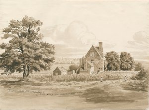 Tettenhall - Perton Hall: ritning i sepiafärg, 9 augusti 1820 (ritning) av Cornelius Varley