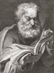 Aposteln Thomas, Tvivlar på Thomas, porträtt. av Cornelius van Caukercken