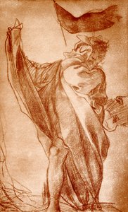 Design till en apostelfigur för katedralkupolen i Parma av Antonio da Correggio