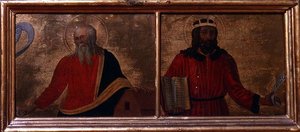 Noa och David (tempera på panel) av Cosimo Rosselli