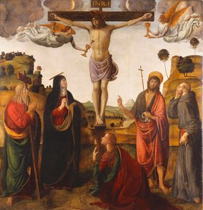 Korsfästelsen med Madonnan, de heliga Johannes Döparen, Maria Magdalena, Andreas och Franciskus, 1503