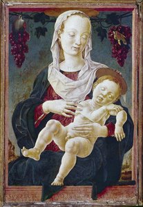 Madonna och barn, känd som Our Lady of the Zodiac. c.1459-63 (tempera ombord) av Cosimo Tura