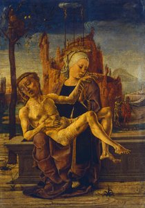 Pieta av Cosme Tura (ca 1430 - 1495), olja på trä, 48x33 cm, ca 1460
