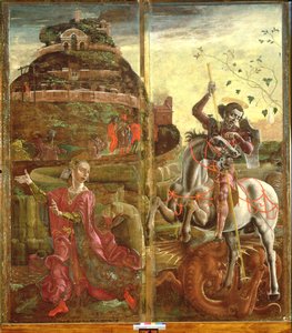 Sankt Georg och draken, från en polyptyk, 1469 (tempera på panel) (se även 215995)