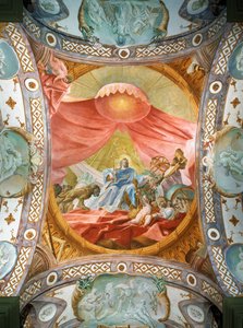 Klostret Saint Emmeran, sedan 1812 residens för furstarna Thurn und Taxis: Takfresk i biblioteket, Kung Salomo ... (fresk)