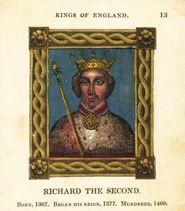 Porträtt av kung Richard den andra, kung Richard II av England, född 1367, började regera 1377 och mördade 1400 av Cosmo Armstrong