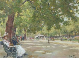 Elegant Figures, Rotten Row, Hyde Park, London (olja på duk)