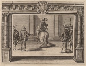 Ludvig XIII till häst, tar emot instruktioner av Crispijn de Passe II