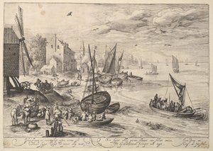 Hamnscenen. av Crispijn de Passe I