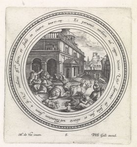 Kungen av Nineve gör bot History of Jonah (serietitel) av Crispijn van de Passe (I)