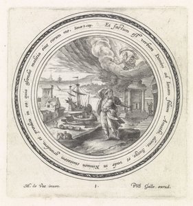 Gud sänder Jona till Nineve History of Jonah (serietitel) av Crispijn van de Passe (I)