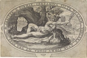 Merkurius Gudar och gudinnor involverade i domen i Paris (serietitel) av Crispijn van de Passe (I)