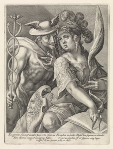 Merkurius och Minerva Gods and Goddesses as Lovers (serietitel) av Crispijn van de Passe (I)