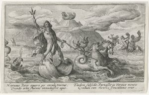 Neptunus lugnar vågorna Ovidius metamorfoser (serietitel) av Crispijn van de Passe (I)