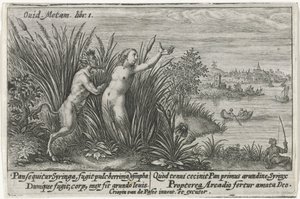 Pan en Syrigs Transformed van Ovid (serietitel) av Crispijn van de Passe (I)
