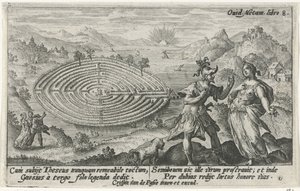 Theseus en Ariadne Metamorfosen van Ovidius (serietitel) av Crispijn van de Passe (I)