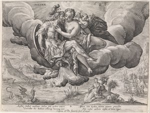 sydlig vind Avster (titel på objekt) De fyra vindarna (serietitel) av Crispijn van de Passe (I)