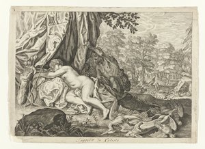 Jupiter och Callisto Metamorfosen van Ovidius (serietitel) av Crispijn van de Passe (II) (attributed to)