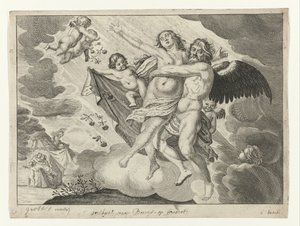 Boreas kidnappar Oreithyia av Crispijn van de Passe (II) (possibly)