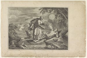Prometheus skapar den första människan Metamorphoses of Ovid (serietitel) av Crispijn van de Passe (II) (workshop of)