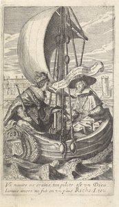 Kung Ludvig XIII och kardinal Richelieu i en pråm av Crispijn van de Passe (II)