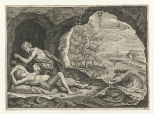 Peleus förföljer den sovande Thetis Ovidius metamorfoser (serietitel)