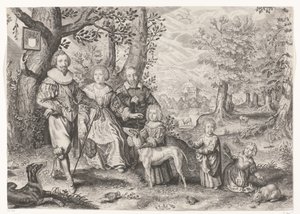 Porträtt av Guy Michel Lejay och hans familj av Crispijn van de Passe (II)