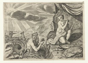Scylla på flykt från Glaucus Glauci förälskad i Scylla (titel på objekt) Ovidius metamorfoser (serietitel)