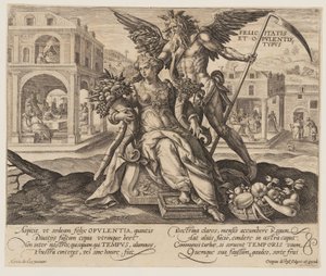 Felicitas et Opulentie Typus, från Tiden med dygder och laster av Crispijn van de Passe I