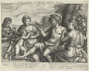 Bacchus, Venus och Ceres i ett landskap Venus fryser utan Ceres och Bacchus (titel på objekt)