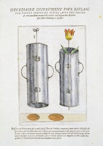 Anordning för omplantering av blommor, från "Hortus Floridus", publicerad 1614-15.