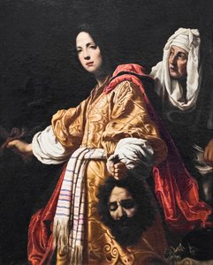 Judith med huvudet av Holofernes (olja på duk)