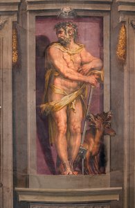 "" Pluton "" (Pluto) Fresque de Cristofano Gherardi (1508-1556) - 1556-1557 Dim 250x100 cm Palazzo Vecchio, Florens