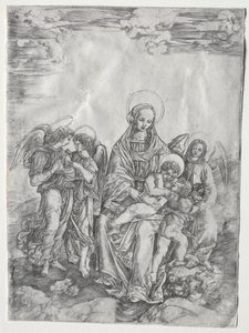 Jungfru och barn med spädbarnet St. John av Cristofano Robetta