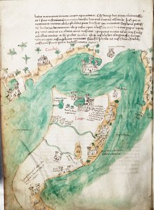 Karta över Kos och Bodrum, ca 1420 (pergament)
