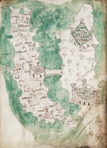 Euboea och Aten, ca 1420 (Vellum)