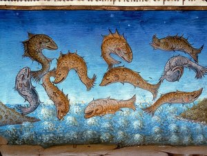 Världens ände: fisken kommer att simma ovanför (c.147r). 1476 av Cristoforo De Predis