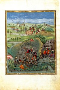 Planetens inflytande Mars: krigsskådeplats (miniatyr, ca 1470)