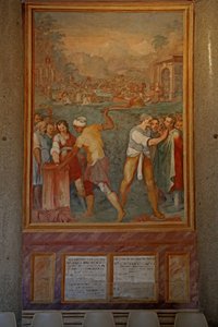 Martyrskap och stympning av olika helgon (fresk) av Cristoforo & Tempesta Antonio (1555 1630) Roncalli