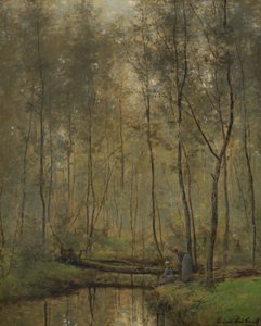 Holländska: Riverbank av Cesar de Cock
