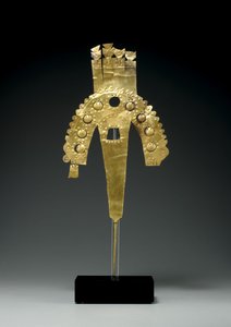 En Huari guldplym prydnad, South Coast, ca 700-1000 (guld) av Culture Huari