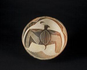 Skål med målade motiv, ca 1060-1110 (keramik med pigment) av Culture Mimbres