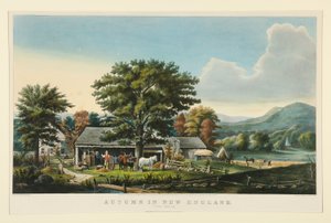 Höst i New England: Cidertillverkning av Currier and Ives