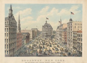 Broadway, New York: Från Western Union Telegraph Building Looking North av Currier and Ives