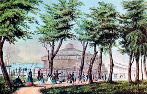 Castle Garden från Battery, New York, 1848 av Currier and Ives