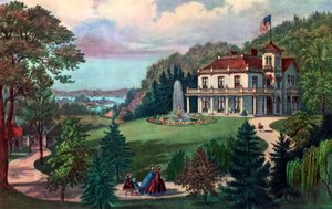 Livet på landet, kväll, 1862. av Currier and Ives