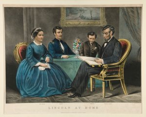 Lincoln hemma av Currier and Ives